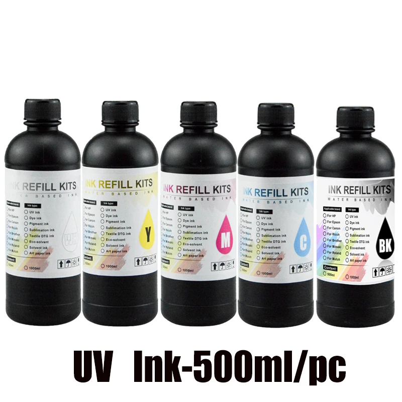 

LED UV Ink for Epson 1390 L800 L1800 L805 R1800 R1900 Printhead DX4 DX5 DX6 DX7 DX10 TX800 XP600 Compatible with UV Printer