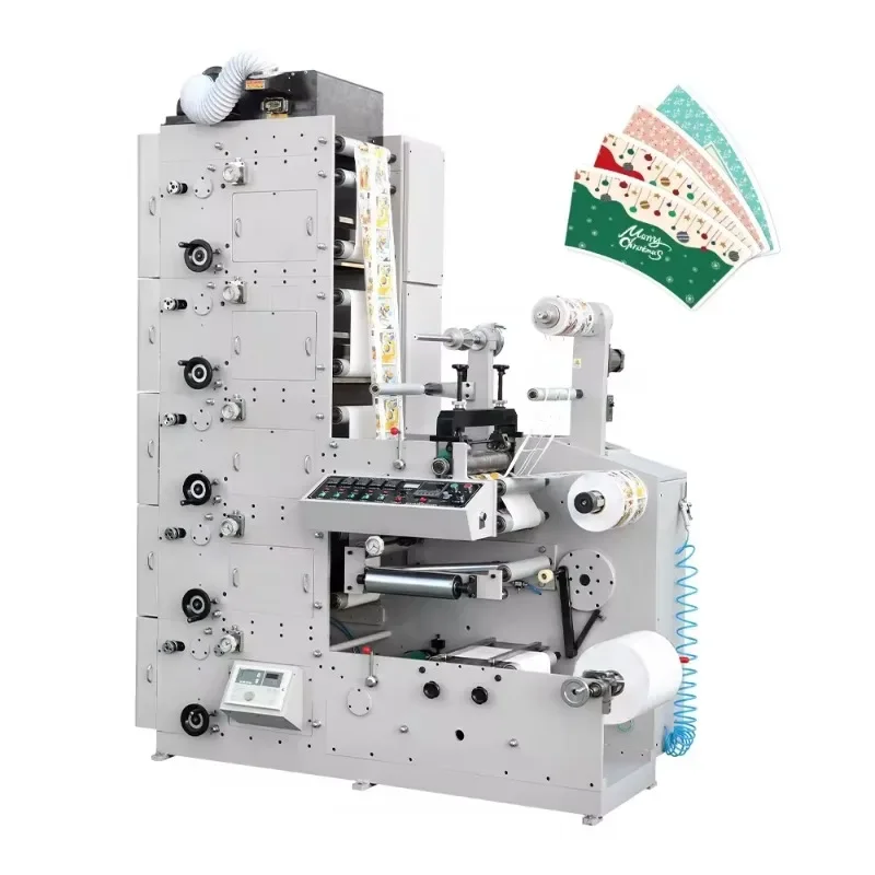 Paper Bag Making Machine With Printing High Speed Flexo Coffee Fan Paper Cup Die Cutting And Printing Machine For On Paper Cups