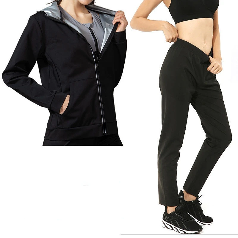 Sauna Suit Active Wear Women Heavy Duty Fitness Weight Loss Sweat Sauna Suit Exercise Gym Sports Suit Calorie Burner Sweat Suit