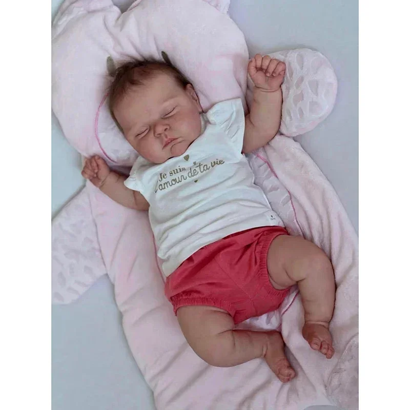 

48CM Realistic Siliocne Reborn Dolls peaches That Look Real Life Size Dolls with Hand Rooted Hair for Children