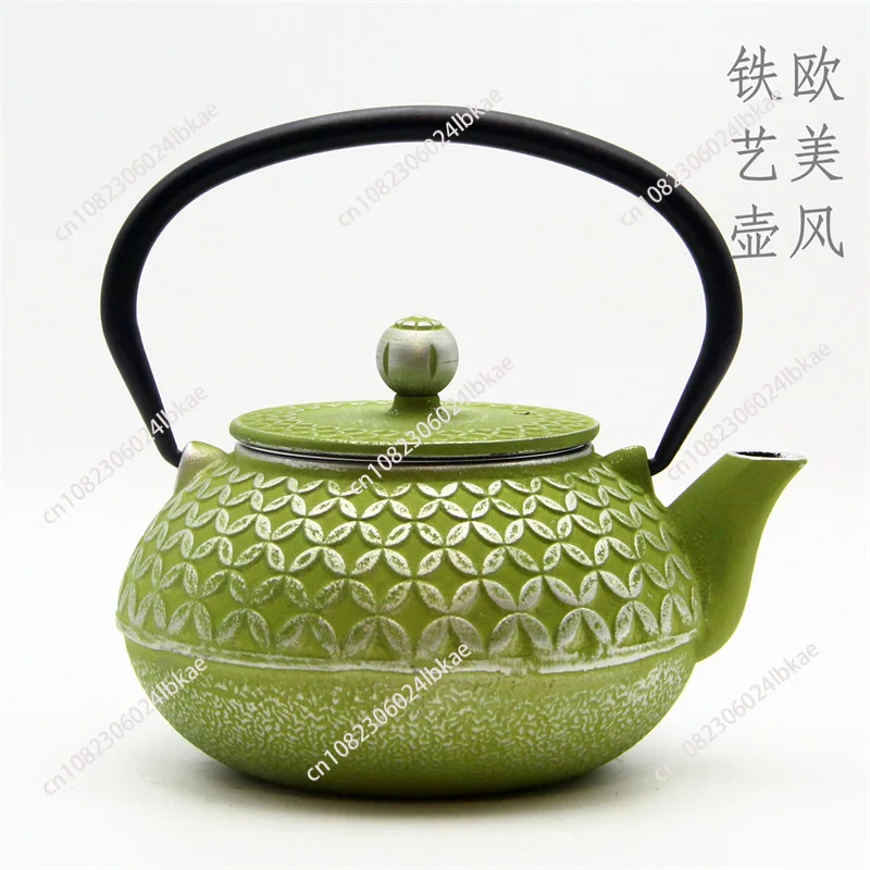 Color cast iron pot, bright glazed enamel wrought iron teapot