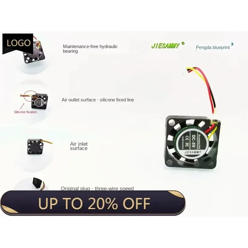 pa JIESAMMY Hydraulic 2006 7000rpm Silent 2CM Speed Measurement Function 5V 0.04A Micro Cooling Fan