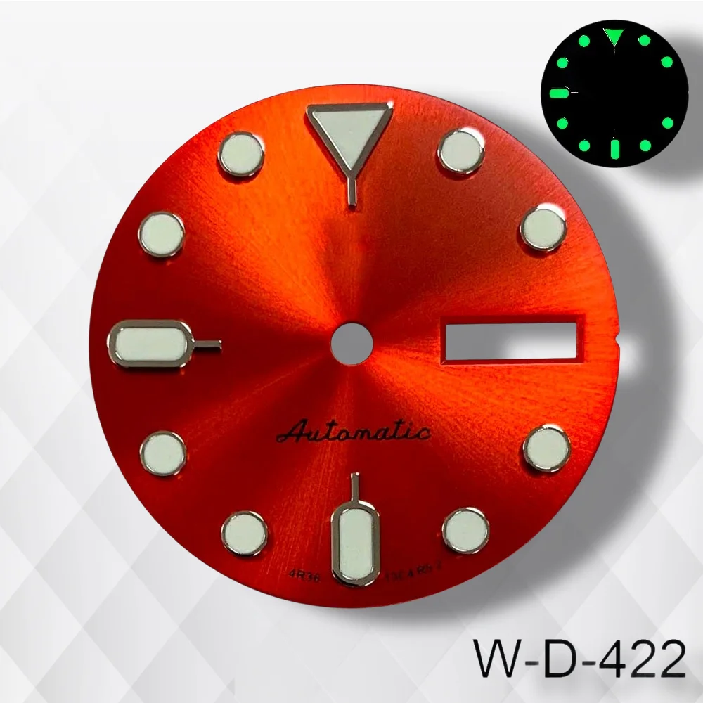 Esfera SKX007 con logotipo S5 de 28,5mm compatible con movimiento NH36/4R36, verde luminoso, alta calidad, doble calendario, accesorios de modificación de reloj