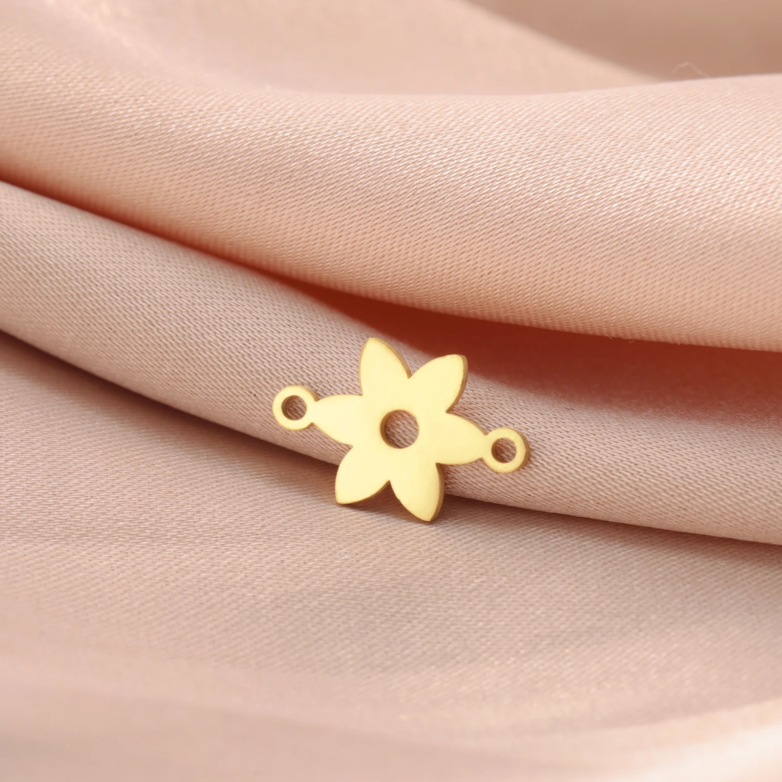 EUEAVAN 5 stücke Edelstahl Blume Charms Blüte Pflanze Anhänger Frauen Halskette Ohrringe Armband DIY Handwerk Zubehör Großhandel – Detail 12