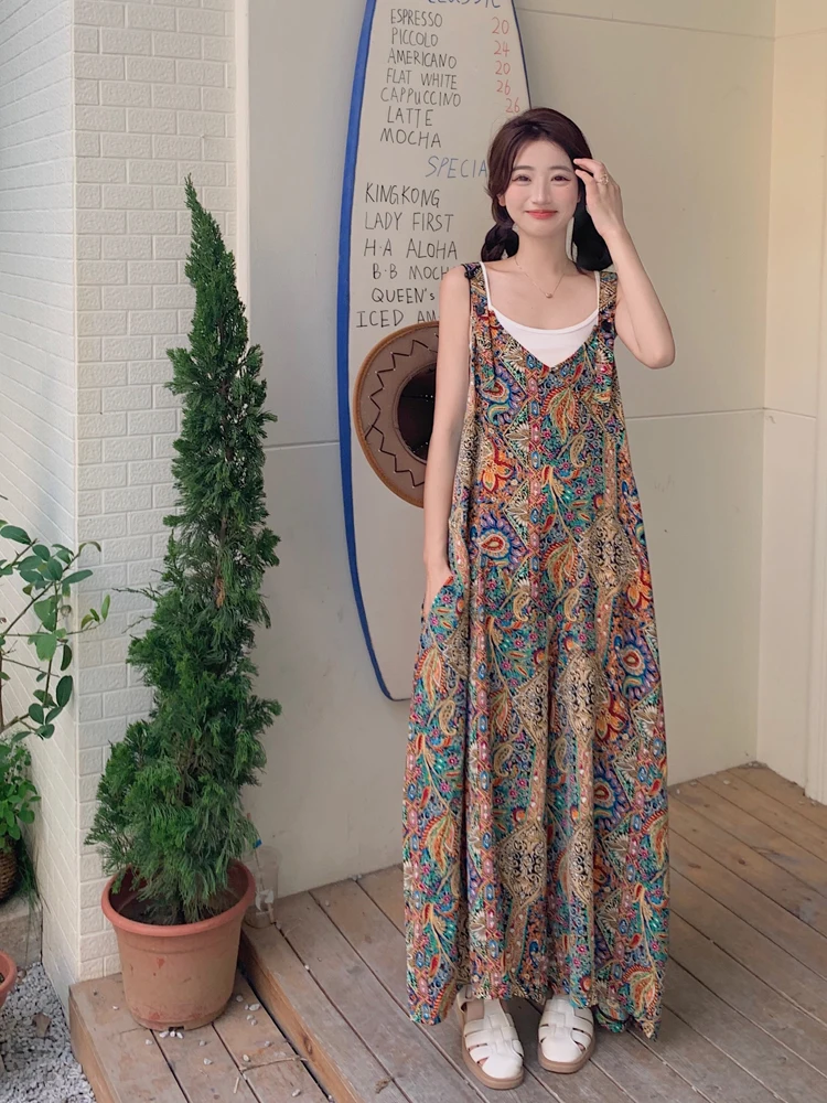 

Женский комбинезон оверсайз в повседневном стиле, свободного кроя, с широкими штанинами, на бретелях, с высокой талией, из полиэстера, в семи цветах.