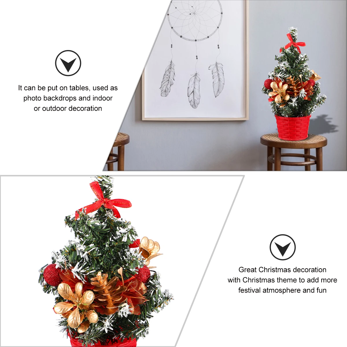 

Mini Christmas Tree Desktop Village Decorations Halloween Holiday Table Environmental Protection Pvc Small