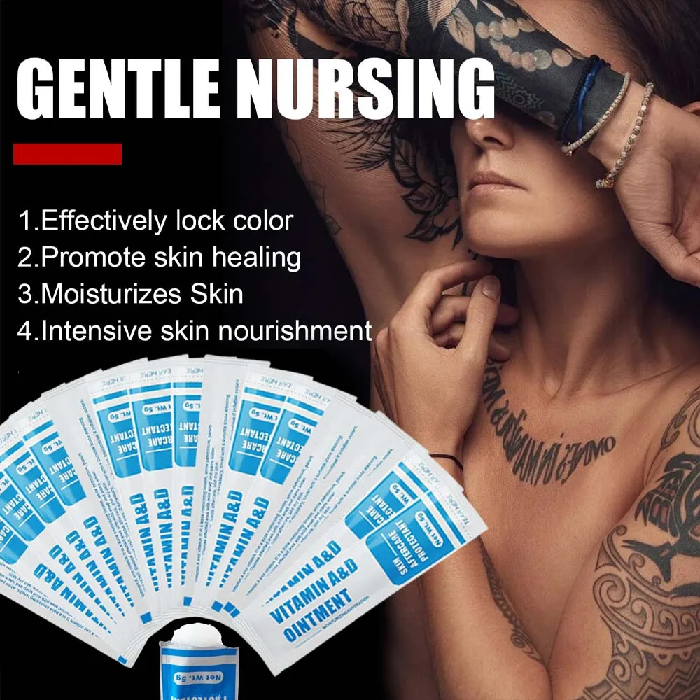100/50/30/10Pcs Tattoo Aftercare Cream Vitamin A D Ointment Tattoo Anti Scar Repair Gel Permanent Makeup Tattoo Healing Creams