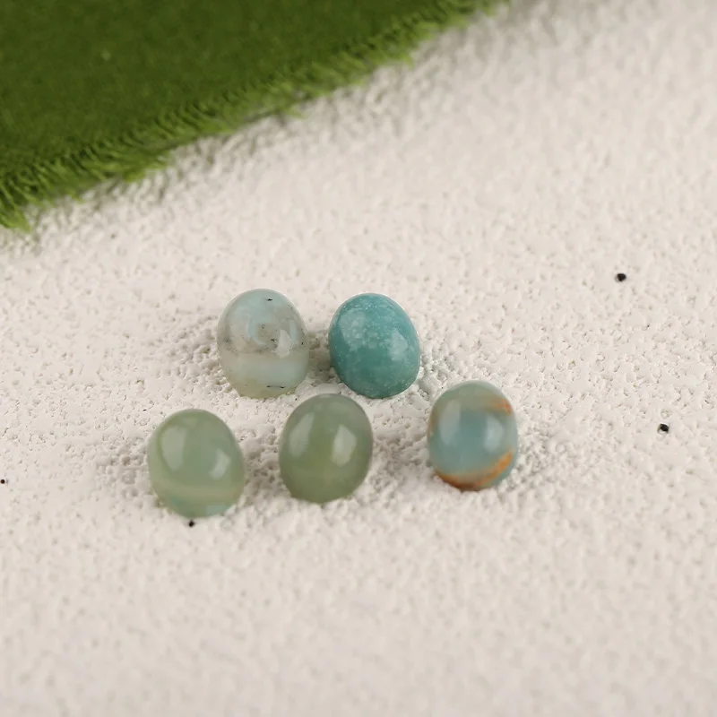 5Pcs Dark Green Blue Opal cabochon Decorative earrings and rings Handmade Natural Jewelry 9x7x5mm 0.9g