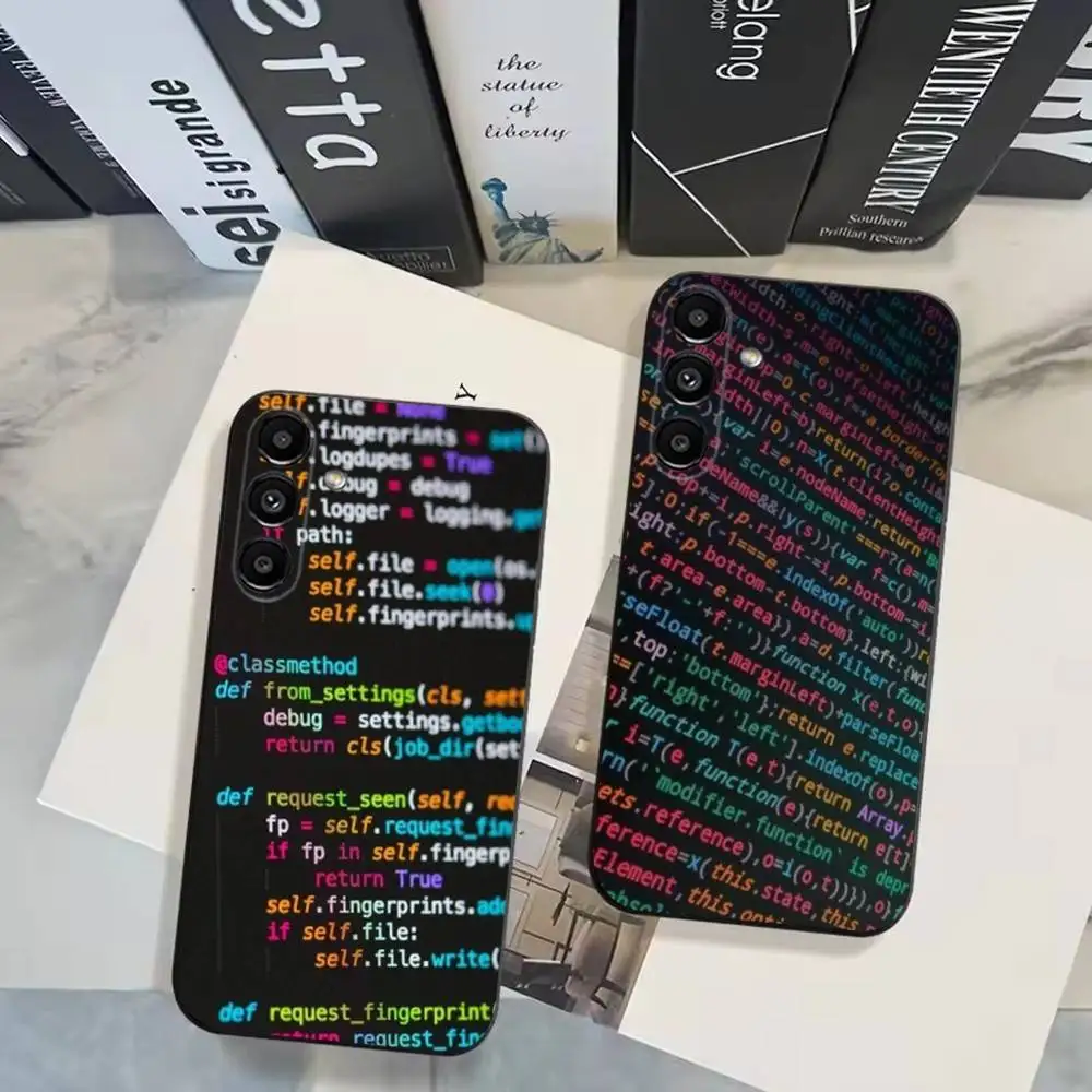 

The Code design programmer Phone Case For Samsung Galaxy A20,A21s,A22,A31,A32,A52,A53,A72,73,A80 Soft Black Cover