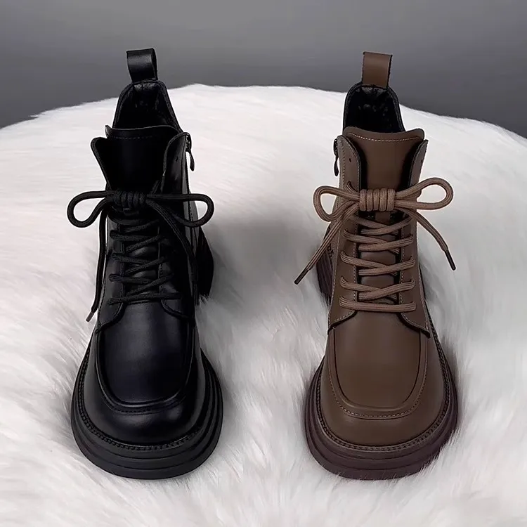 Women's Cotton Boots 2025 Autumn/Winter New Thick Bottom Short Boots Flat Bottom Versatile Thick Cotton Shoes for Women