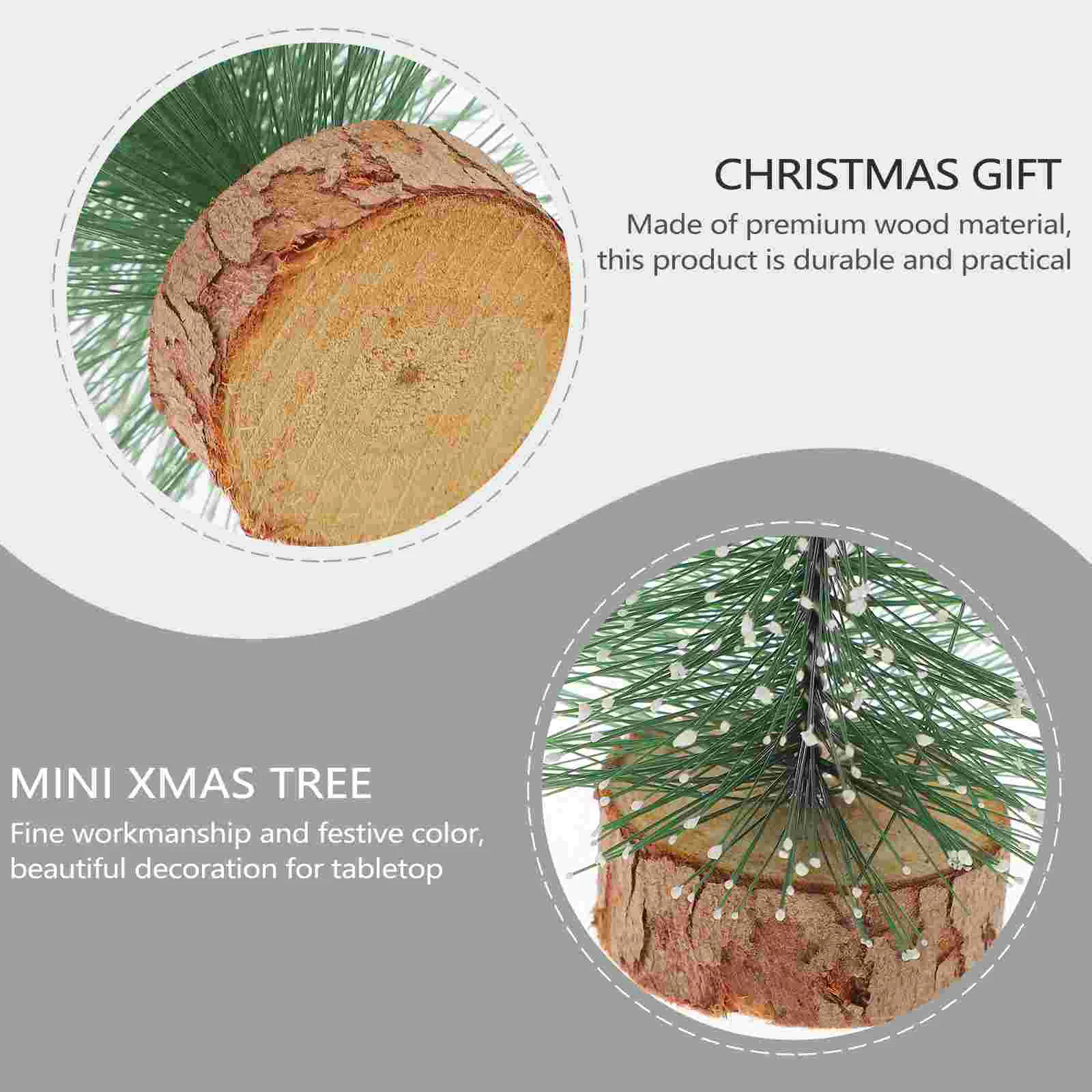 2 PCS Christmas Decorations Mini Tree Desktop Decorative Accessory Party Ornament Bamboo Model