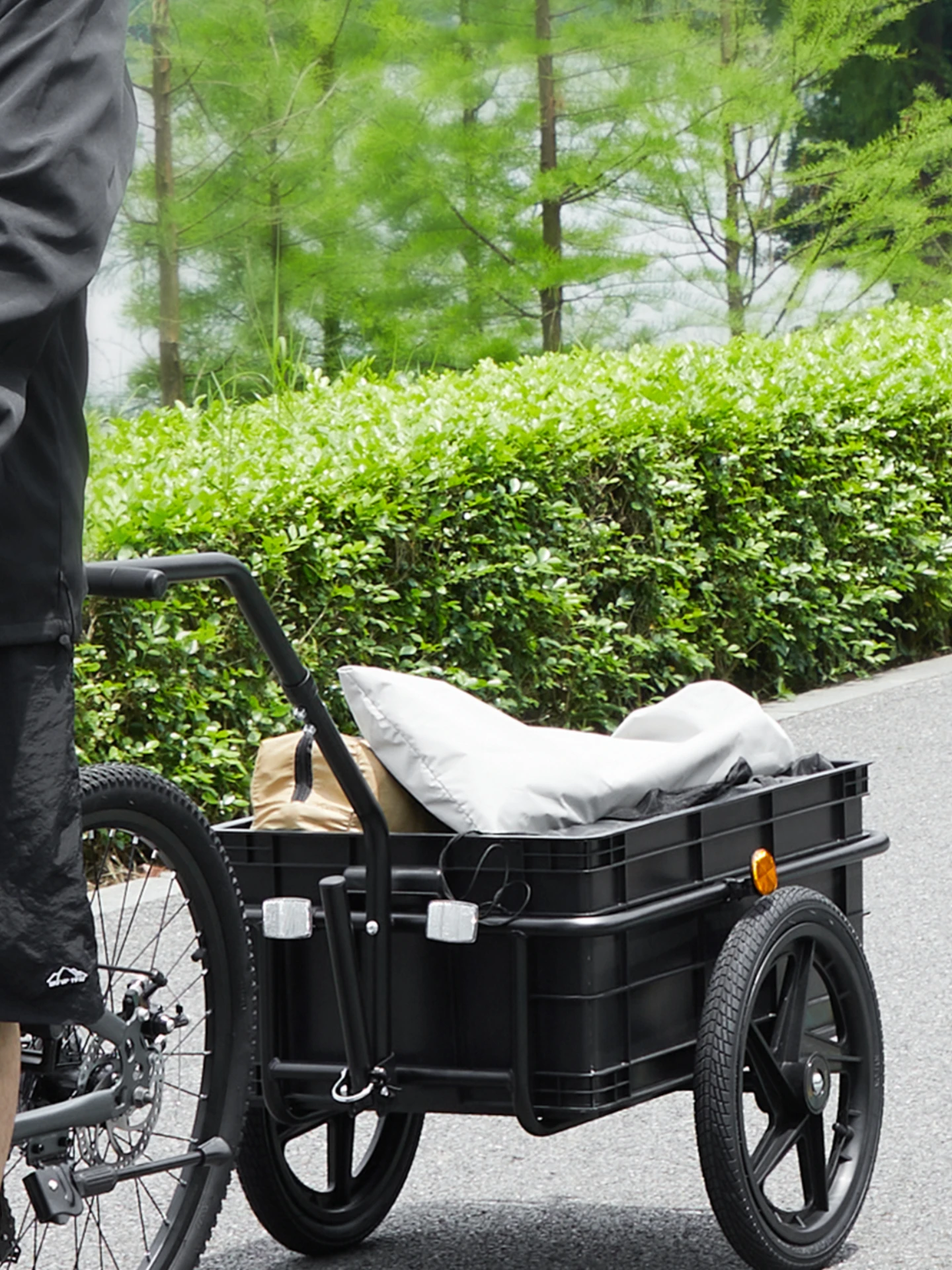 SucceBuy 88Lbs Bike Cargo Trailer Fietswagen Wagen Opvouwbare opslag met 16" wielen en veilige reflectoren Past op 24"-28" fietswielen - afbeelding 2