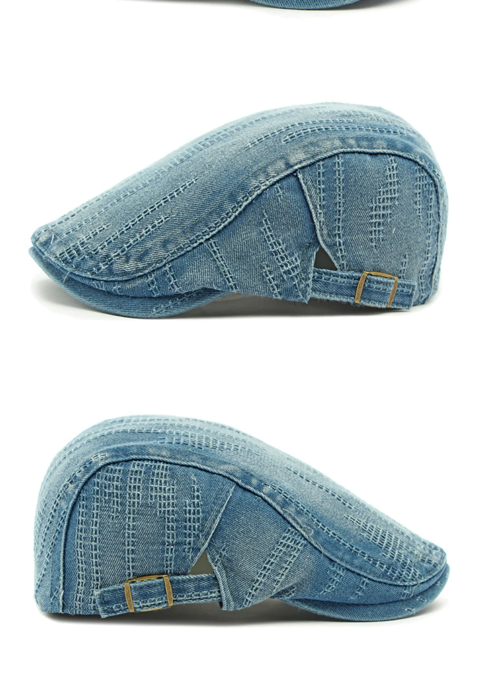 HT4768 Baskenmützen Frühling Sommer Herbst Denim-Kappen für Männer Frauen Baumwolle Künstler-Malermütze Unisex Ivy Flachmütze – Detail 7