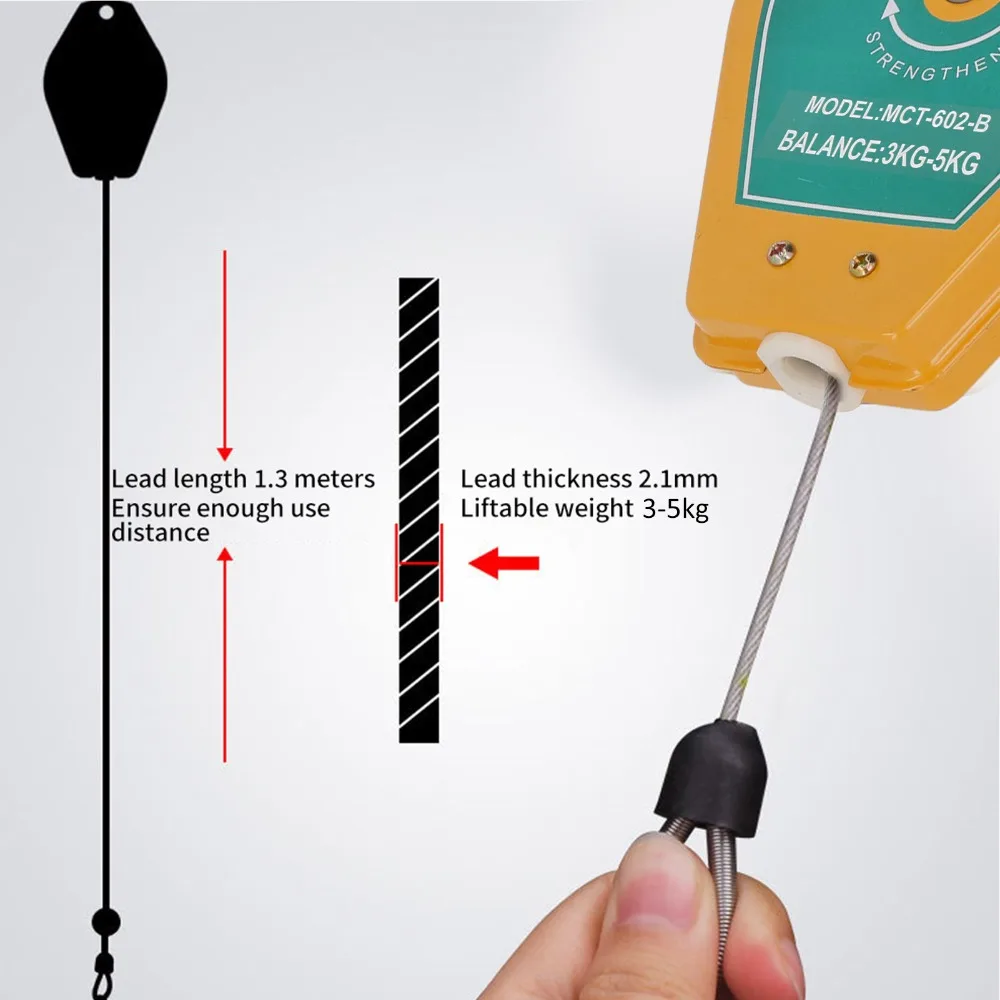 

6.6lbs-11lbs Spring Balancer 3Kg-5Kg Retractable Hanging Equipment with Fittings Bearing Retractable Tool Assembly Line