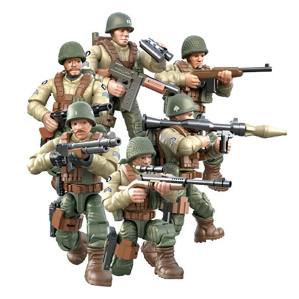 2024 World War 2 WW2 Army Military Soldiers SWAT Special Force Figures Model Building Blocks Bricks Children's Toys Gift