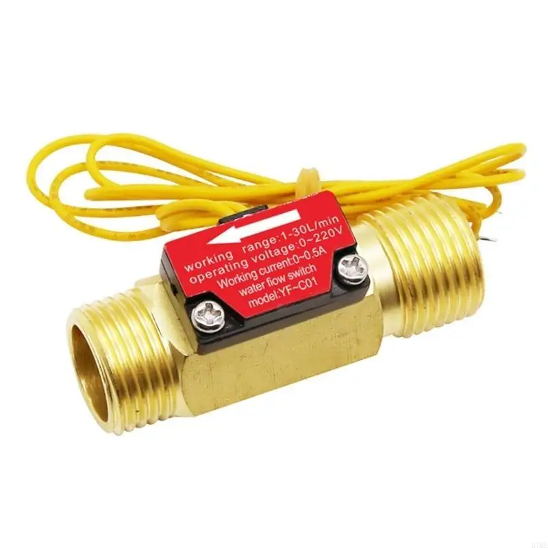 

37ME G1/2'' 4 Points Hall Effect Liquid-Water Water Switch Control Flowmeter Counter Male Thread 1.5-30L/Min
