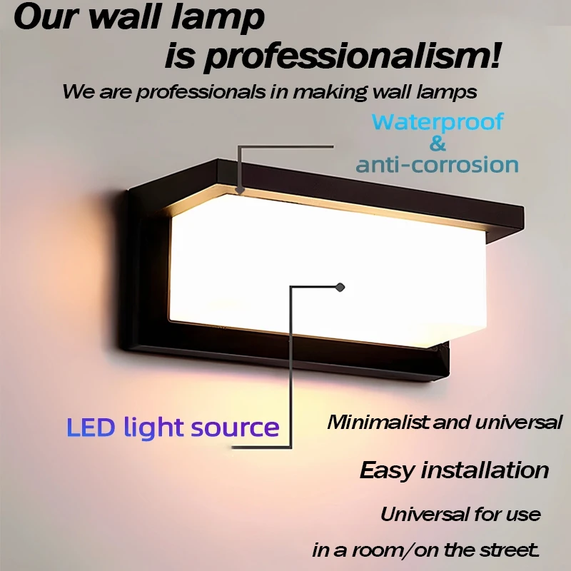 Outdoor LED Wall Light IP65 Waterproof 12/25W Wall Lamp Corridor Garden Modern Style Decorative Lights