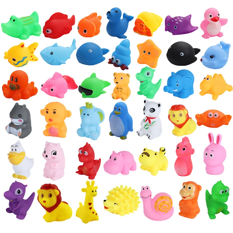 

10PCS Children Cartoon Bathing Enamel Animal Toys Baby Yellow Duck Water Toys Baby Shower Toys Bathroom Supplies Gifts