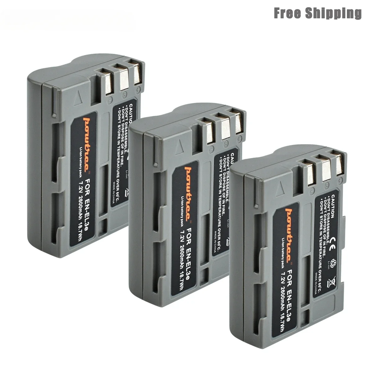 2600mAh EN-EL3e EN ELmerveilleuse EL3a ENELmerveilleuse Appareil Photo Numérique Batterie pour Nikon D300S D300 D100 D200 D700 D70S D80 D90 D50 L50