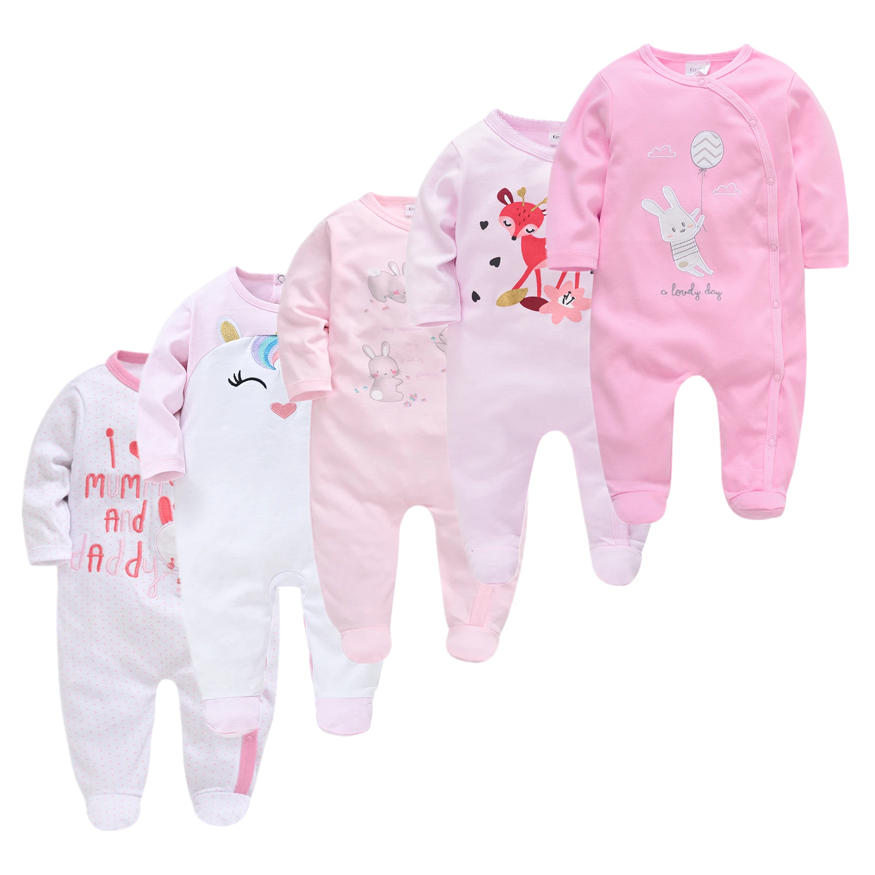 1 3 5pcs Boy Pijamas bebe fille Cotton Breathable ropa bebe de Newborn Sleepers Baby Pjiamas Cute Cartoon Infant Baby Clothes