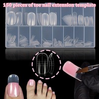 150PCS Toenails Foot Armor Mold,15 Size Polyethylene Gel Toenails Extension, Reusable Full Cover Mold for Acrylic Toenails