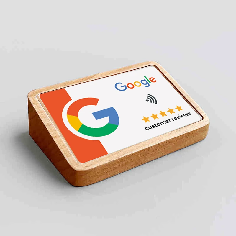 NFC google 리뷰 스탠드 플레이트 디스플레이 2 in 1 목재 소재 디스플레이 사인 소셜 미디어 google 리뷰 플레이트