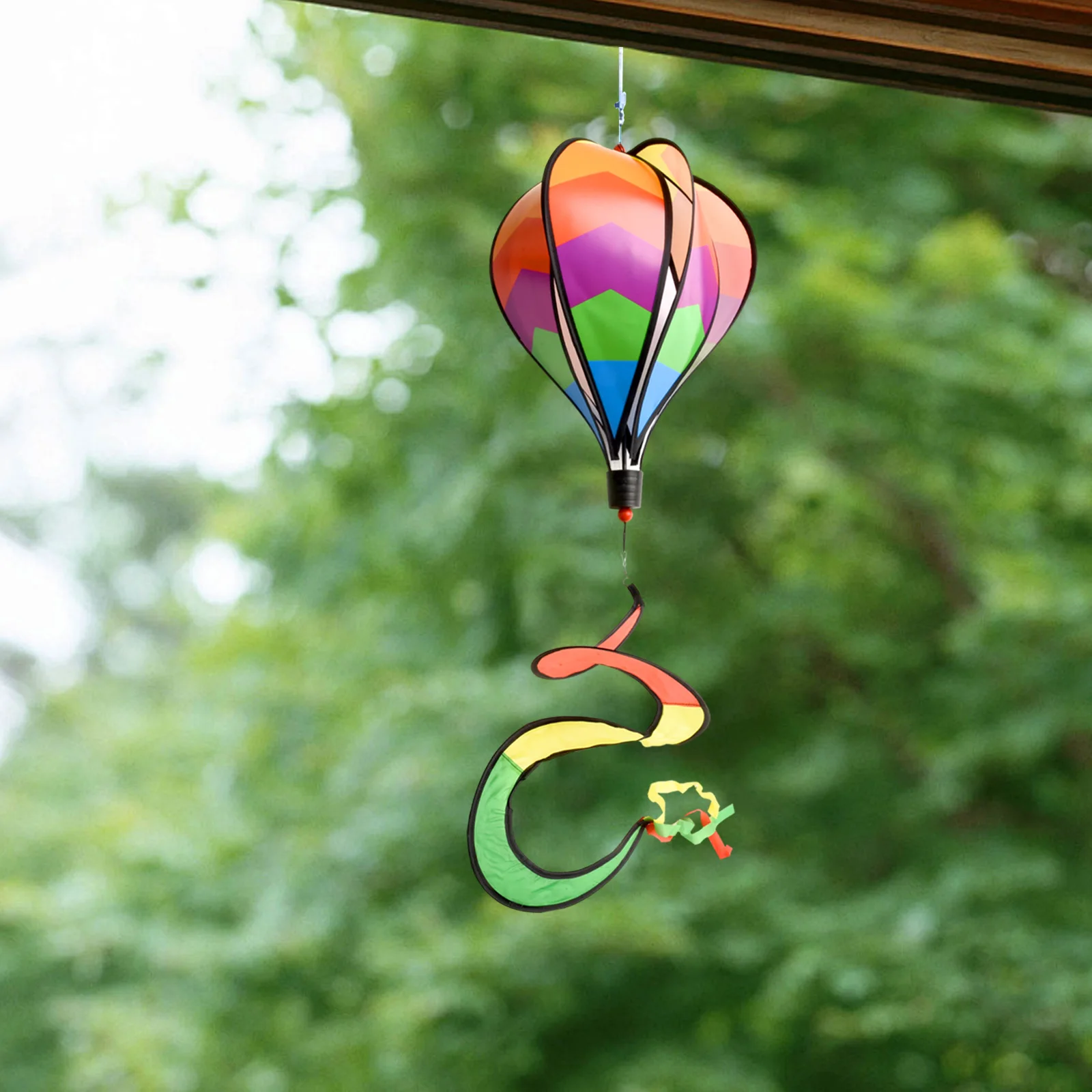 Air for Balloon Wind Spinner 2 Piece Set Geometric 3D Rotating Windmill Hanging Outdoor Garden Porch Balcony Decor