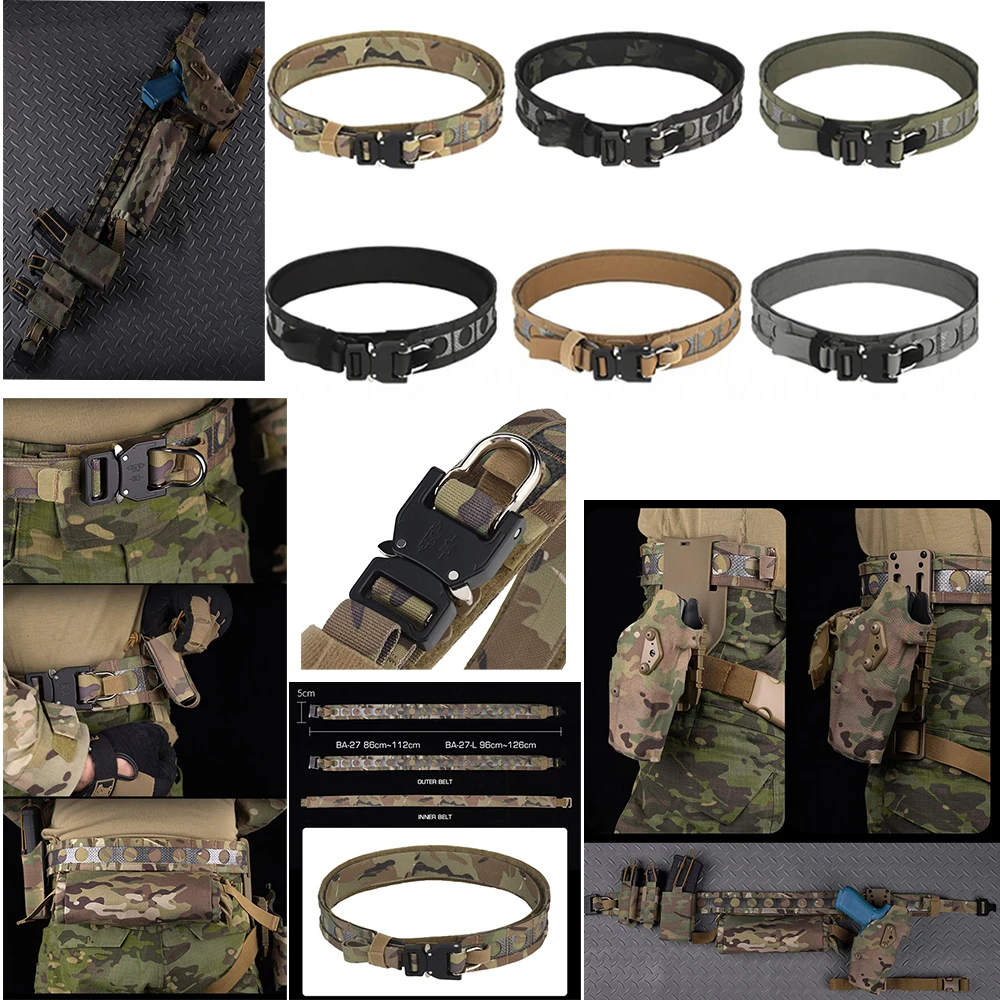 NEW CS Tactical Bison Belt 2 Layer Quick Detach Metal Buckle Battle Belt Lightweight MOLLE Hunting Airsoft Waistband Equipment