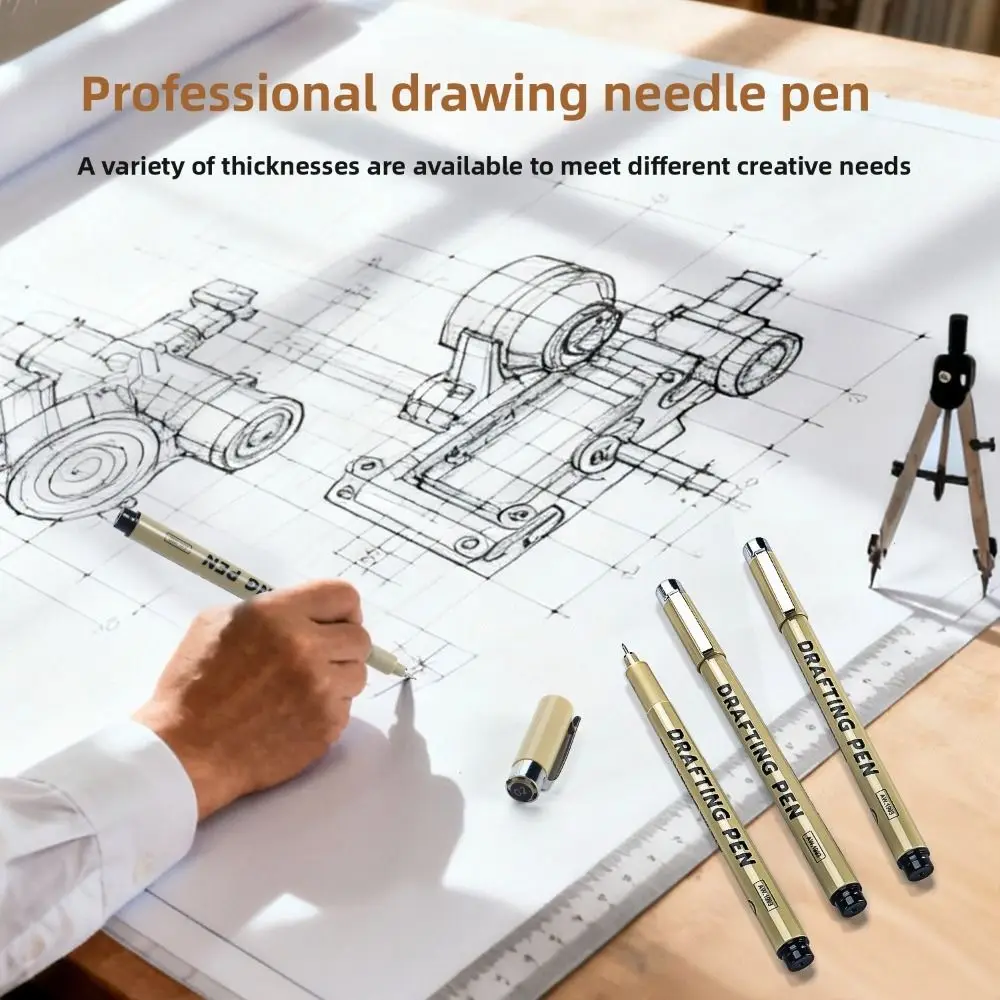 

6/9/12 шт. профессиональная микронная ручка с тонким контуром, гладкие черные чернила, тонкая подкладка, водонепроницаемая ручка для рисования, дизайн комиксов