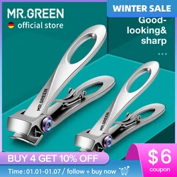 MR.GREEN Nail Clippers Wide Jaw Opening Stainless Steel Fingernail Clipper Thick Hard Toenail Cutter Manicure Scissors tools