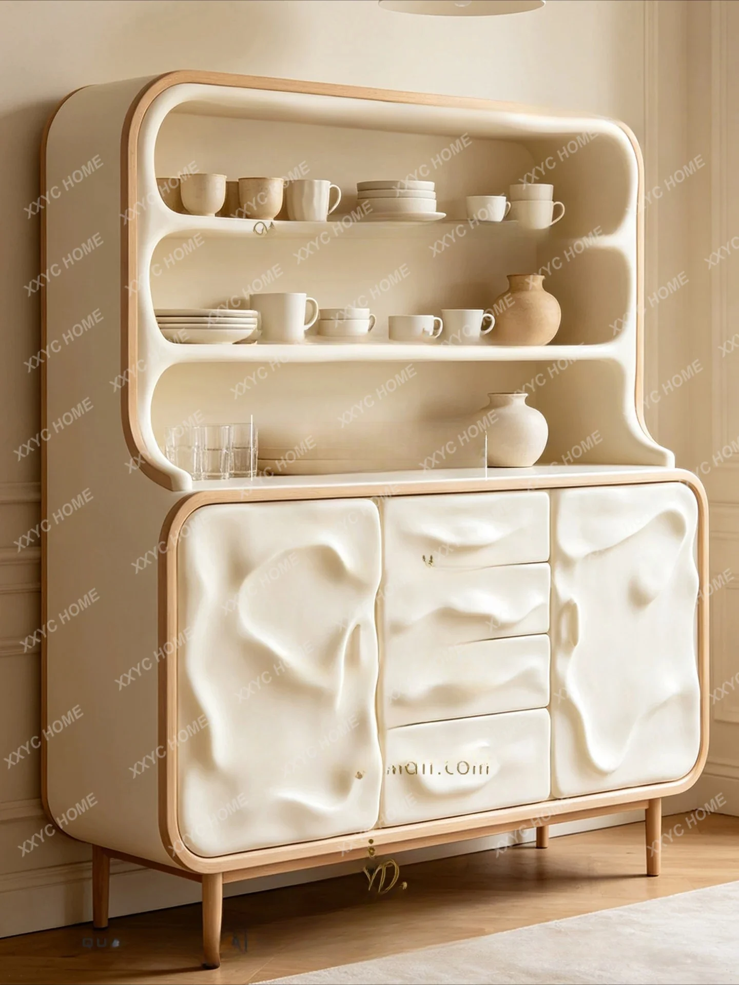 Antique restaurant side cabinet high cabinet display cabinet can be sized artist household storage tea cupboard