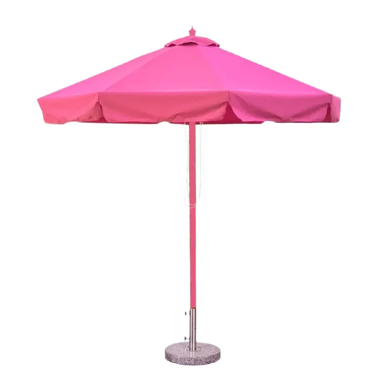 Pink Internet celebrity outdoor parasol Large outdoor umbrella 3 meters by 3 meters Courtyard sun umbrella Terrace middle