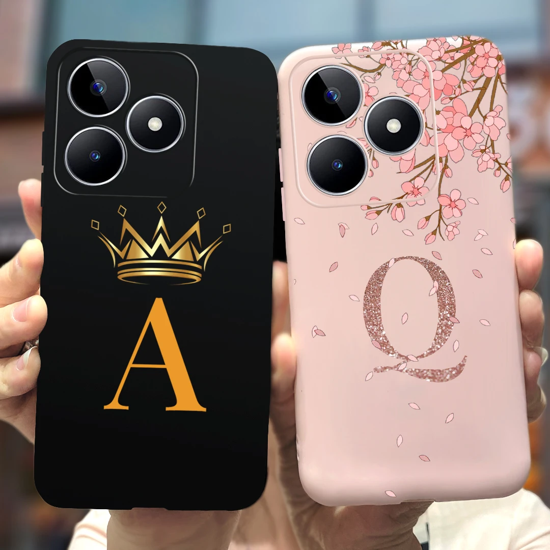 For Realme C51 Case Cute Crown Letters Cover Soft Silicone TPU Phone Case For Realme C51 C 51 RealmeC51 Fundas 6.74'' Back Cover