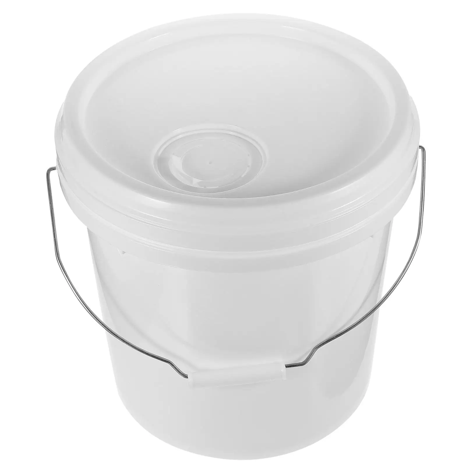 10L White ABS Paint Bucket Iron Handle Spout Airtight Lid Food Grade Material Multipurpose Storage Container for Water Oil Wine
