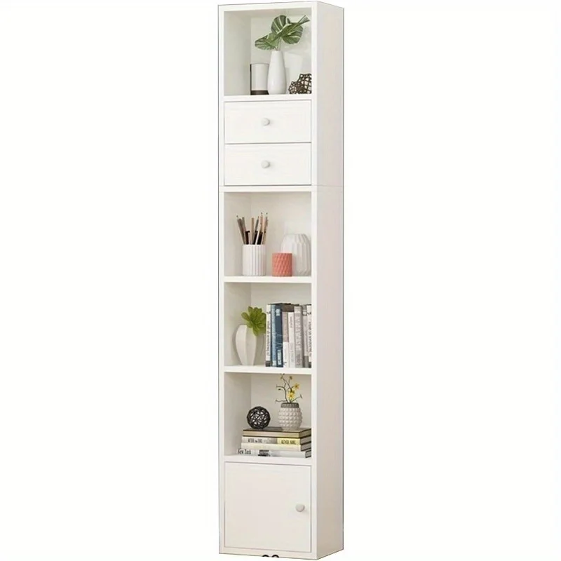 

The bookshelf platform is a simple storage narrow slit bookshelf,and a simple storage cabinet suitable (color:33x24x188cm white)