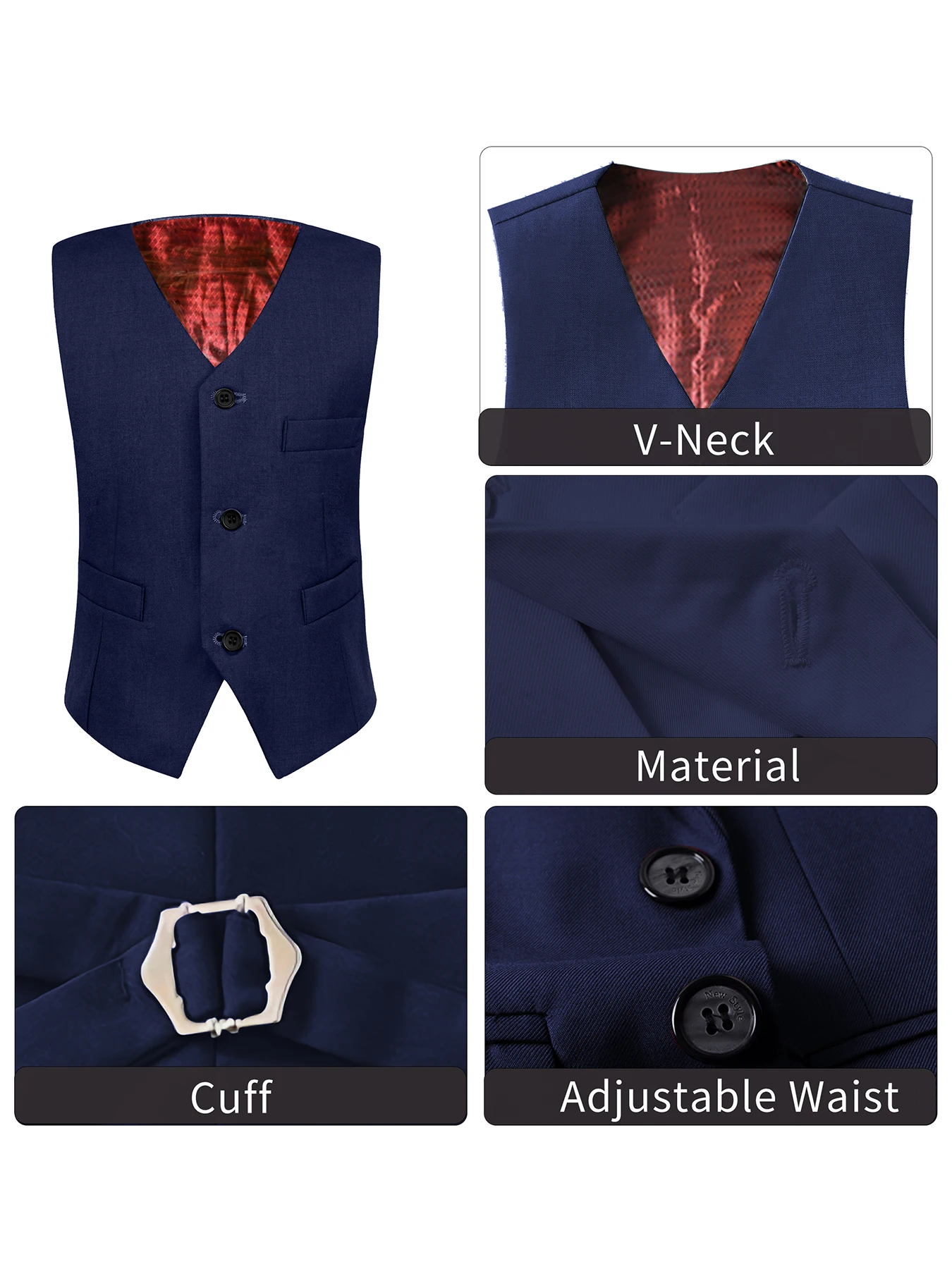 Conjunto de traje de 2 piezas para niños con chaleco y pantalones formales, atuendo formal para bodas, ropa para niños y