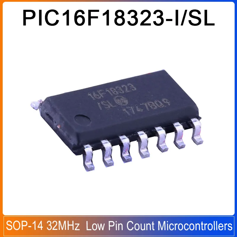 

1-5PCS PIC16F18323-I/SL SOP-14 PIC16F18323 PIC16F 18323 32MHz 3.5KB FLASH Full-Featured Low Pin Count Microcontrollers with XLP