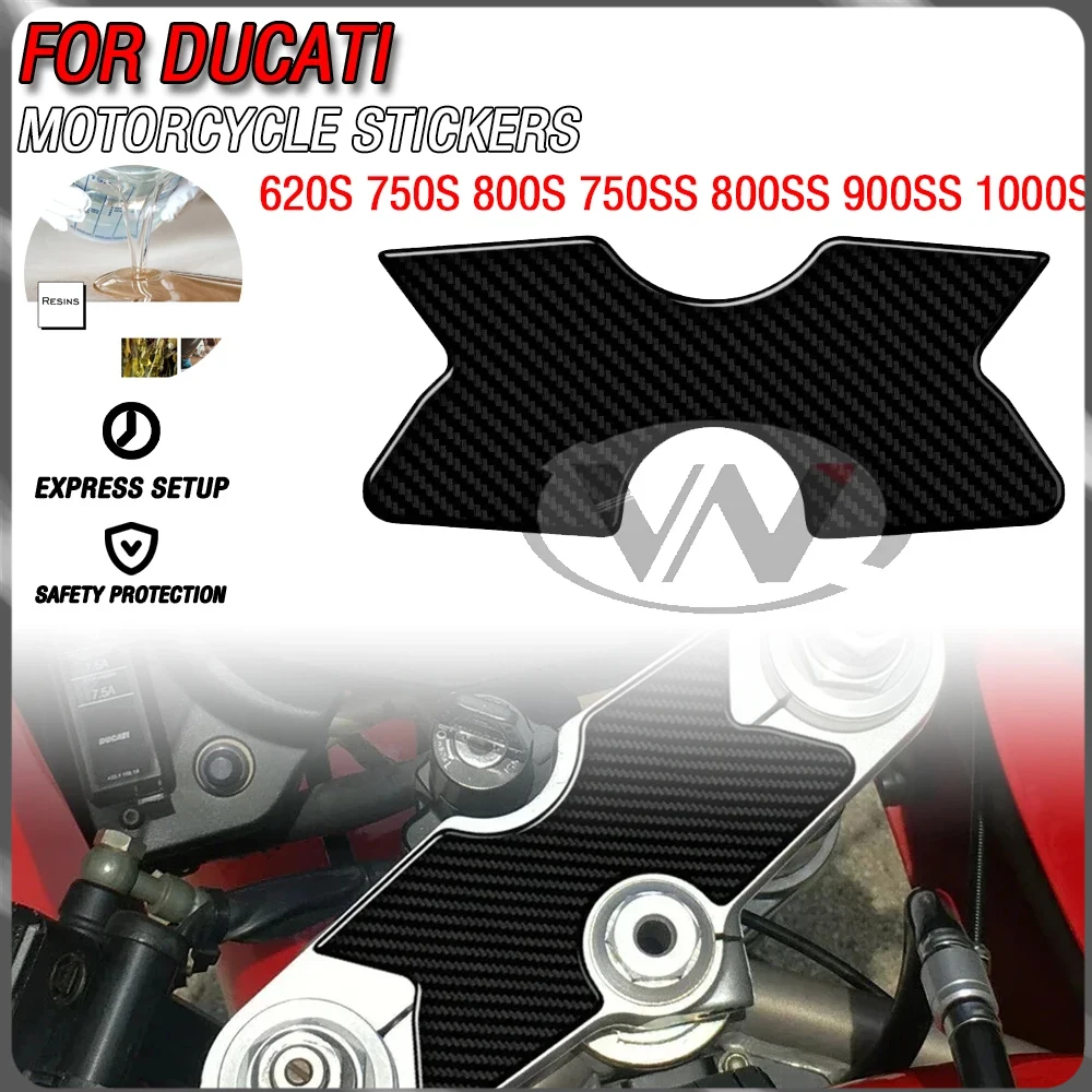 For Ducati Monster 620S 750S 800S 750SS 800SS 900SS 1000SS Motorcycle Carbon Fiber Appearance Three Yoke Defender Sticker Kit