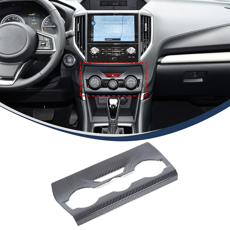 Real carbon fiber For Subaru Forester 2019-2024 Car central control air conditioning panel decorative frame interior accessories