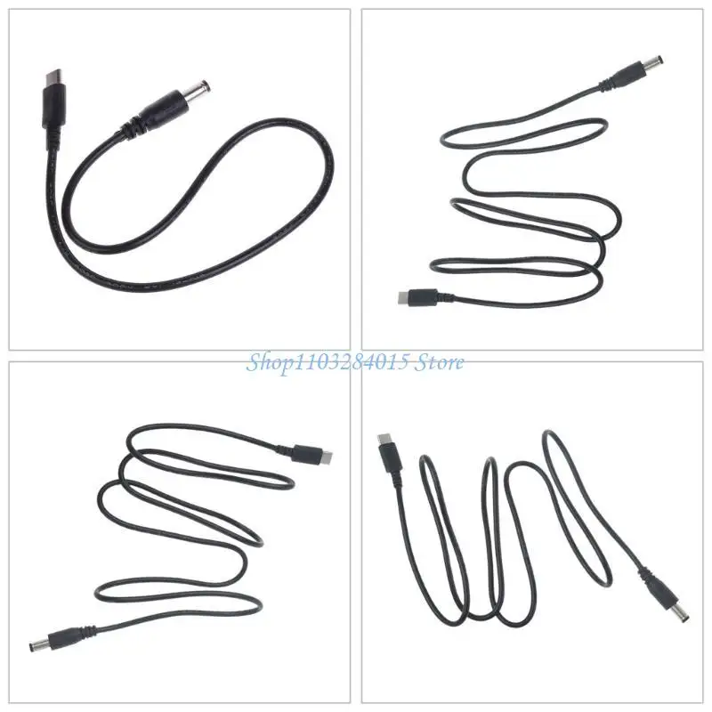 R6FF Type C to 5.5x2.1mm Power Cord Charging Cable Wire with 4.0x1.7mm Connector Adapter for LED Light Fan Routers and More