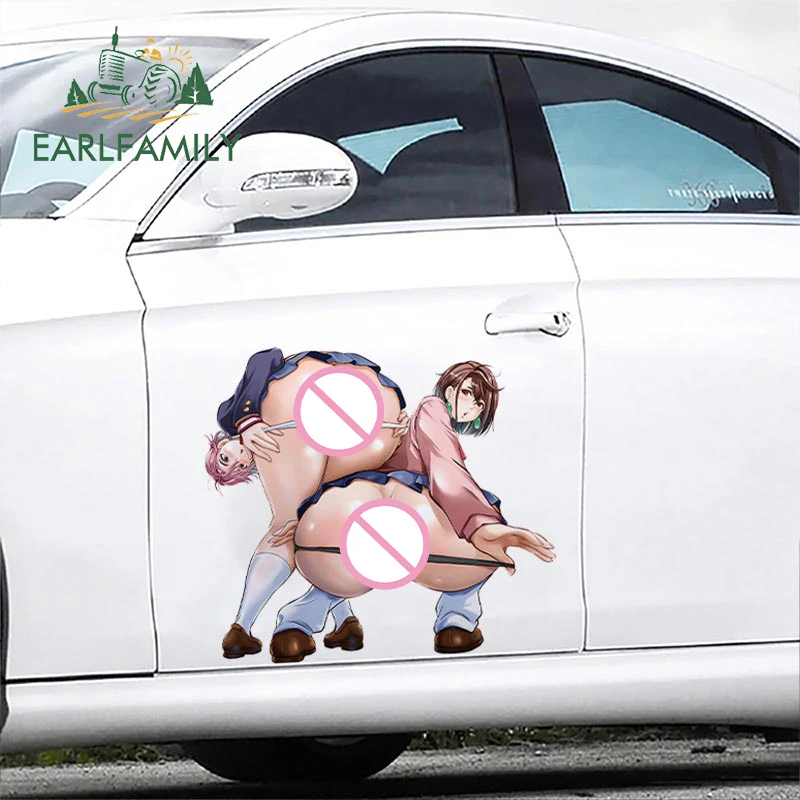 

EARLFAMILY 43 см аниме большая задница Momo Ayase с другом Хентай автомобильные наклейки солнцезащитный крем виниловые наклейки простой декор для ноутбука и мотоцикла