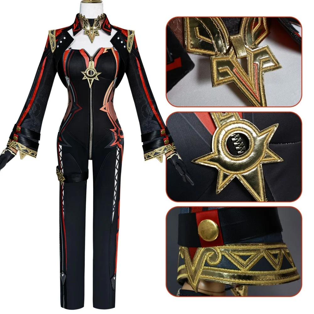 GenshinImpact Mavuika Cosplay Game Costume Wig Pyro Archon Sexy Uniform Suit Halloween Party Role Play Outfit