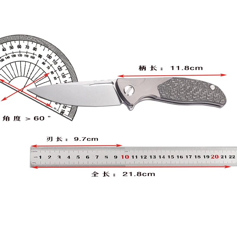 

2025 Titanium Alloy Carbon Fiber Handle Folding Knife Camping Pocket Fruit Survival Fishing Hunting EDC Tool Knife