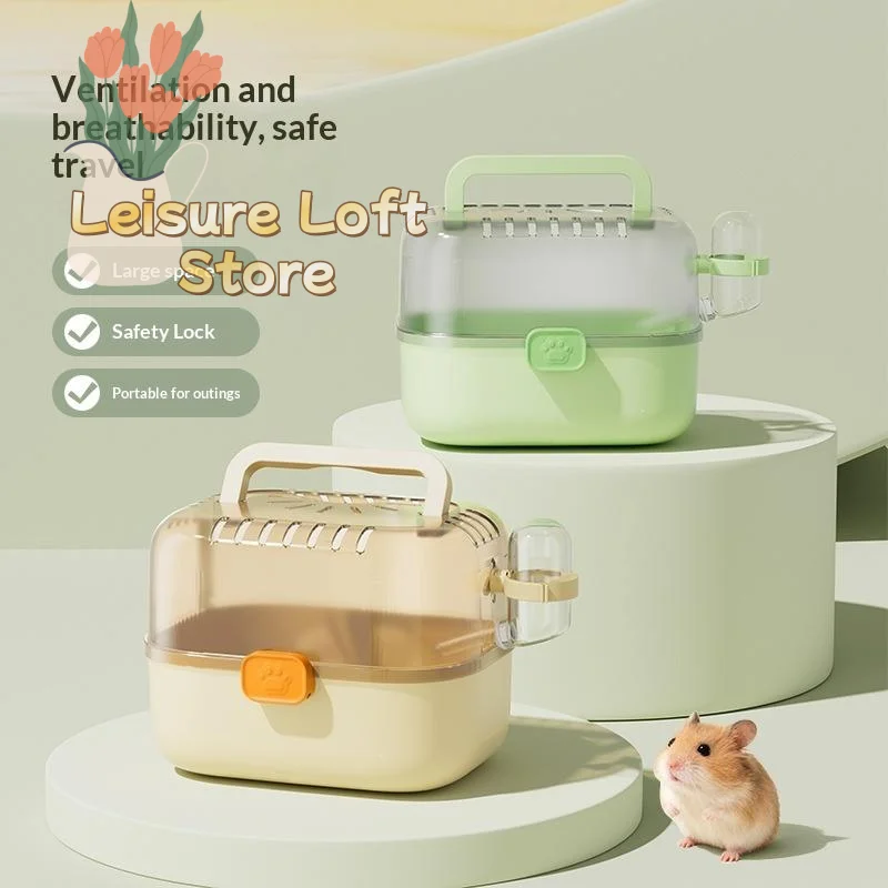 Travel Carrier Portable Hamster Carrying Cage with Handle And Water Bottle Pet Supplies for Small Animals