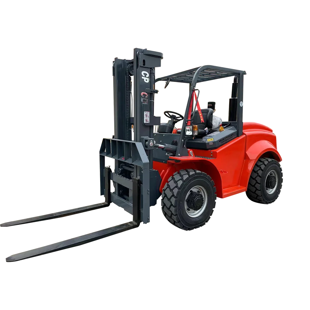 5T Off Road Forklift Truck Turbo Diesel 4 Wheel Drive Machine for Lumber Stone and Construction