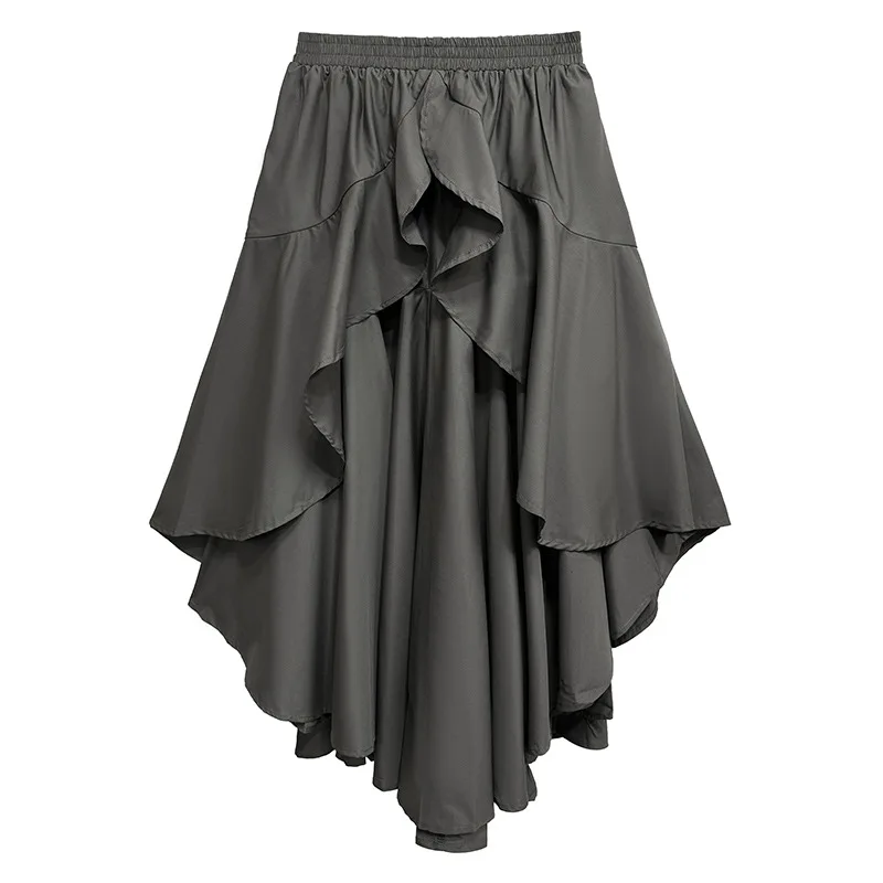 Tannt falda de mujer faldas irregulares de cintura alta para mujer asimetría negro Gary Casual todo-fósforo Casual faldas largas mujeres 2025