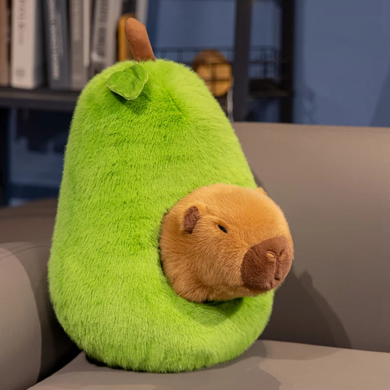 

Мягкая пушистая плюшевая игрушка-капибара в форме груши, милая мягкая игрушка, идеально подходит для объятий, праздничных подарков и украшения дома.