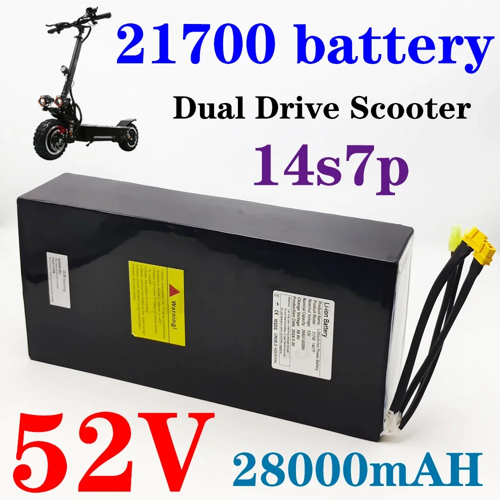

52V 28000mAh 21700 battery Suitable For Dual Drive Scooter with BMS, Long battery life 14S7P Lithium Battery Pack