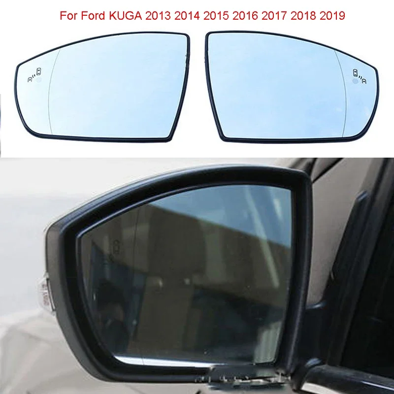 

For Ford KUGA 2013 2014 2015 2016 2017 2018 2019 Auto Replacement Convex Heated Blind Spot Warning Wing Rear Mirror Glass