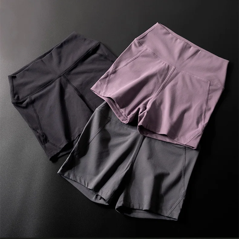 Tight sports shorts for women's gym quick-drying stretchy high-waisted yoga pants three-quarter bottoms